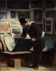Le collectionneur de gravures, vers 1860-62